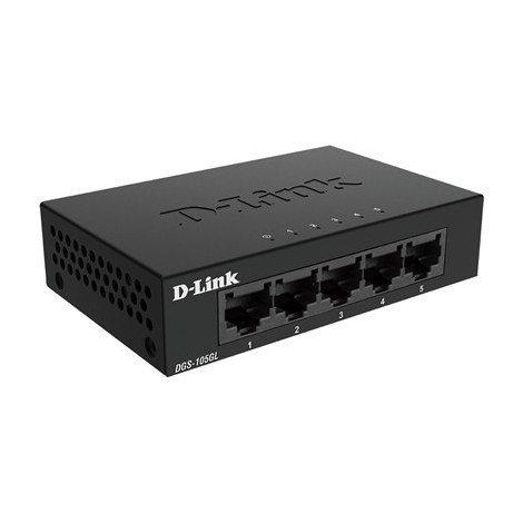 D-Link | Ethernet Switch | DGS-105GL/E | Unmanaged | Desktop | 10/100 Mbps (RJ-45) ports quantity | 1 Gbps (RJ-45) ports quantit - 2
